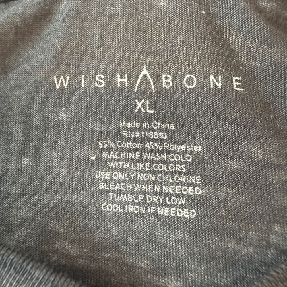 Wish Bone Men's Stretch Slim V-Neck Short Sleeve Jersey‎ T-Shirt Black Size XL - Picture 4 of 5